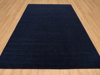 Modern / Contemporary hand-knotted wool/plant based silk rug in Blue, 9' x 12' — SKU O090153 (view 2)