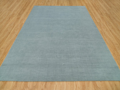 Modern / Contemporary hand-knotted wool/plant based silk rug in Gray, 9' x 11'10" — SKU O090154 (view 2)