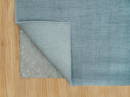 Modern / Contemporary hand-knotted wool/plant based silk rug in Gray, 9' x 11'10" — SKU O090154 (view 4)