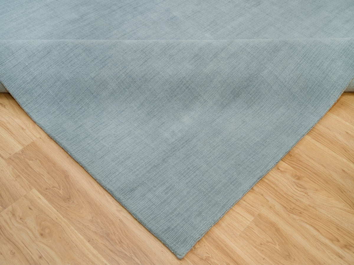 Modern / Contemporary hand-knotted wool/plant based silk rug in Gray, 9' x 11'10" — SKU O090154 (view 6)