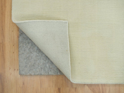 Modern / Contemporary hand-knotted wool/plant based silk rug in Ivory, 2' x 3' — SKU O090174 (view 3)