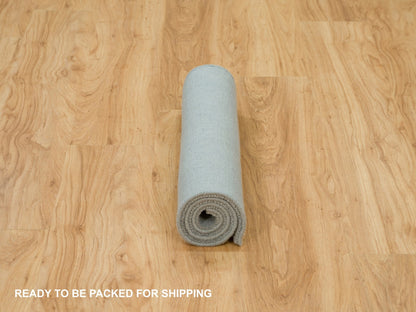 Grey 2'0" x 3'1" Modern / Contemporary Handloom Wool/Silk Rug - Sku: O090175