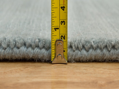 Modern / Contemporary hand-knotted wool/plant based silk rug in Gray, 2' x 3'1" — SKU O090175 (view 7)
