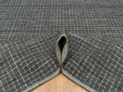 Modern / Contemporary hand-knotted wool rug in Gray, 12' x 14'9" — SKU O090188 (view 5)