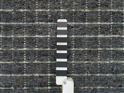 Modern / Contemporary hand-knotted wool rug in Gray, 12' x 14'9" — SKU O090188 (view 7)
