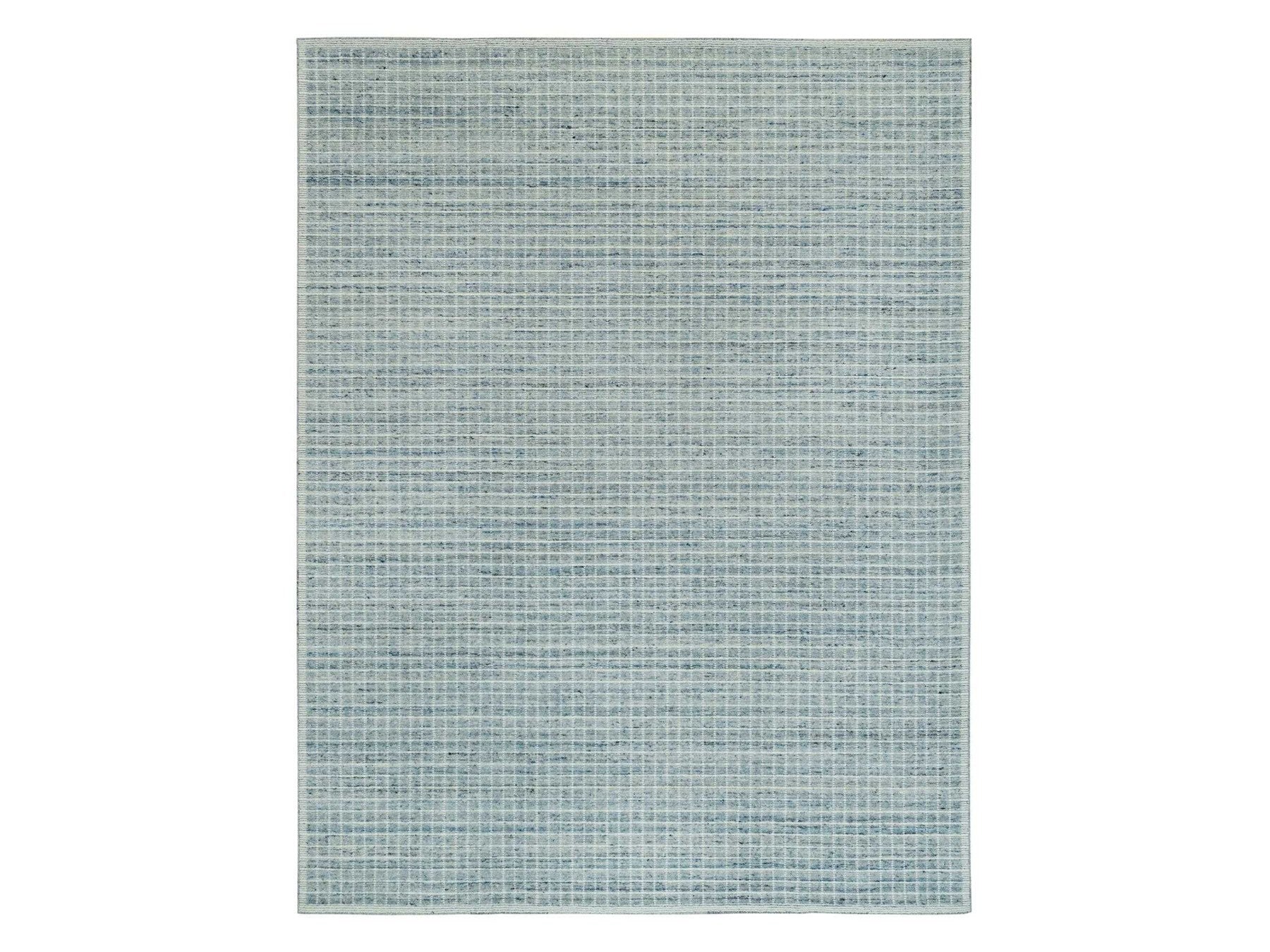 Modern / Contemporary hand-knotted wool rug in Blue, 9'1" x 11'10" — SKU O090192