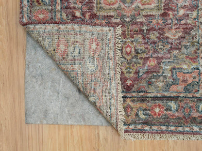 Heriz Tribal & Geometric hand-knotted wool runner in Red & Gray, 2'6" x 17'11" — SKU O090203 (view 3)