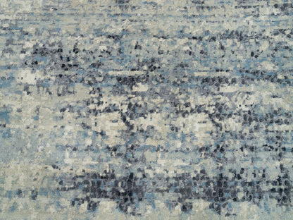 Modern / Contemporary hand-knotted wool/silk rug in Gray, 8'11" x 8'11" — SKU O090212 (view 8)