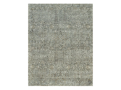 Transitional hand-knotted wool/silk rug in Brown, 8'1" x 10'1" — SKU O090219