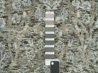 Brown 8'1" x 10'1" Transitional Hand knotted Wool/Silk Rug - Sku: O090219