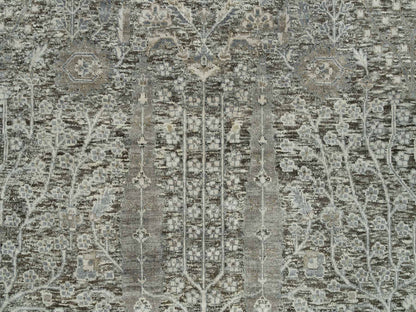 Brown 8'1" x 10'1" Transitional Hand knotted Wool/Silk Rug - Sku: O090219