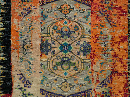 Transitional hand-knotted wool rug in Orange, 3'2" x 5'1" — SKU O090228 (view 5)