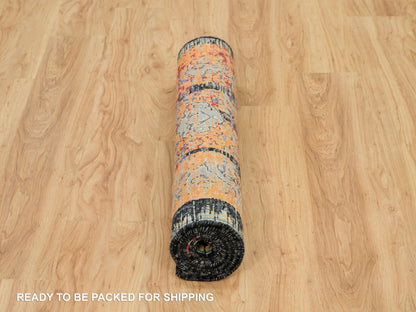 Transitional hand-knotted wool rug in Orange, 3'2" x 5'1" — SKU O090228 (view 6)
