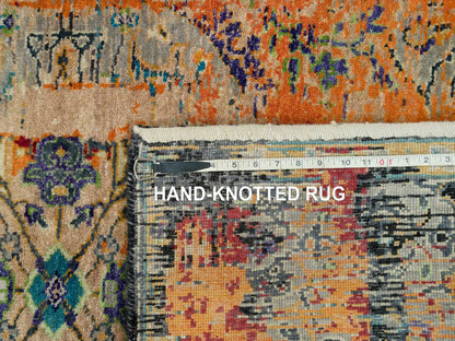 Transitional hand-knotted wool rug in Orange, 3'2" x 5'1" — SKU O090228 (view 8)