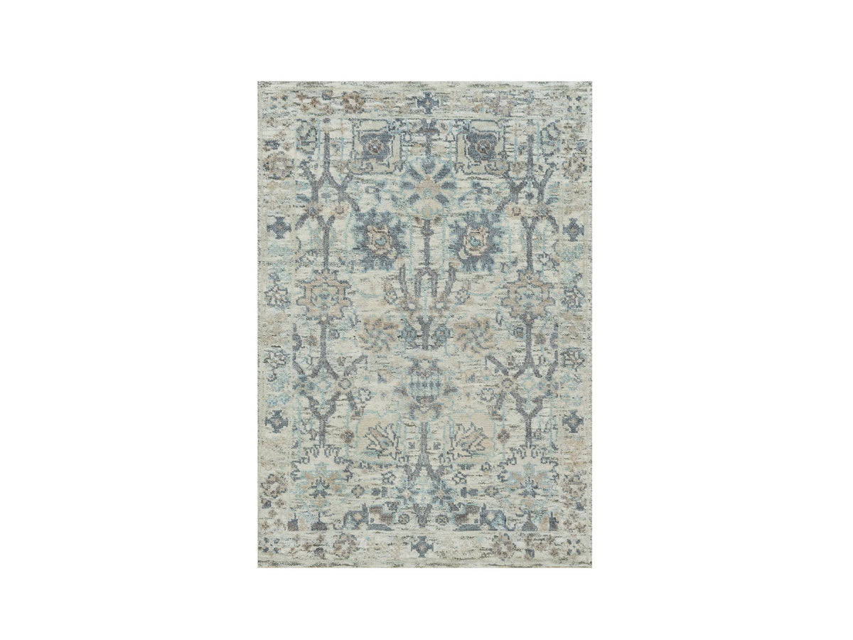 Tabriz Transitional hand-knotted silk rug in Ivory, 2' x 3'1" — SKU O090253