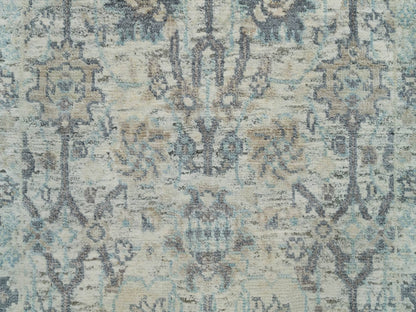 Tabriz Transitional hand-knotted silk rug in Ivory, 2' x 3'1" — SKU O090253 (view 4)