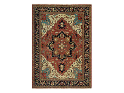 Heriz Heriz hand-knotted wool rug in Red & Blue, 9'11" x 14' — SKU O090268