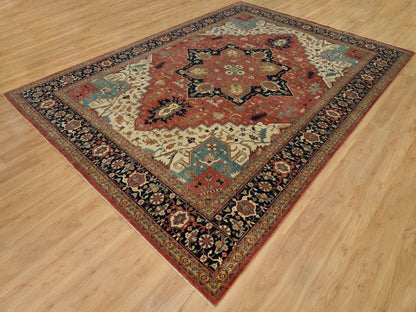 Heriz Heriz hand-knotted wool rug in Red & Blue, 9'11" x 14' — SKU O090268 (view 3)