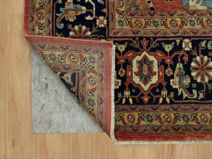 Heriz Heriz hand-knotted wool rug in Red & Blue, 9'11" x 14' — SKU O090268 (view 4)