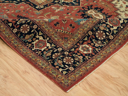 Heriz Heriz hand-knotted wool rug in Red & Blue, 9'11" x 14' — SKU O090268 (view 6)