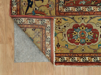 Heriz Heriz hand-knotted wool rug in Red & Gold, 10'1" x 10'3" — SKU O090269 (view 4)