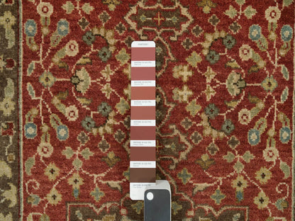 Tabriz Fine Oriental hand-knotted wool runner in Red & Brown, 2'7" x 12'4" — SKU O090282 (view 4)