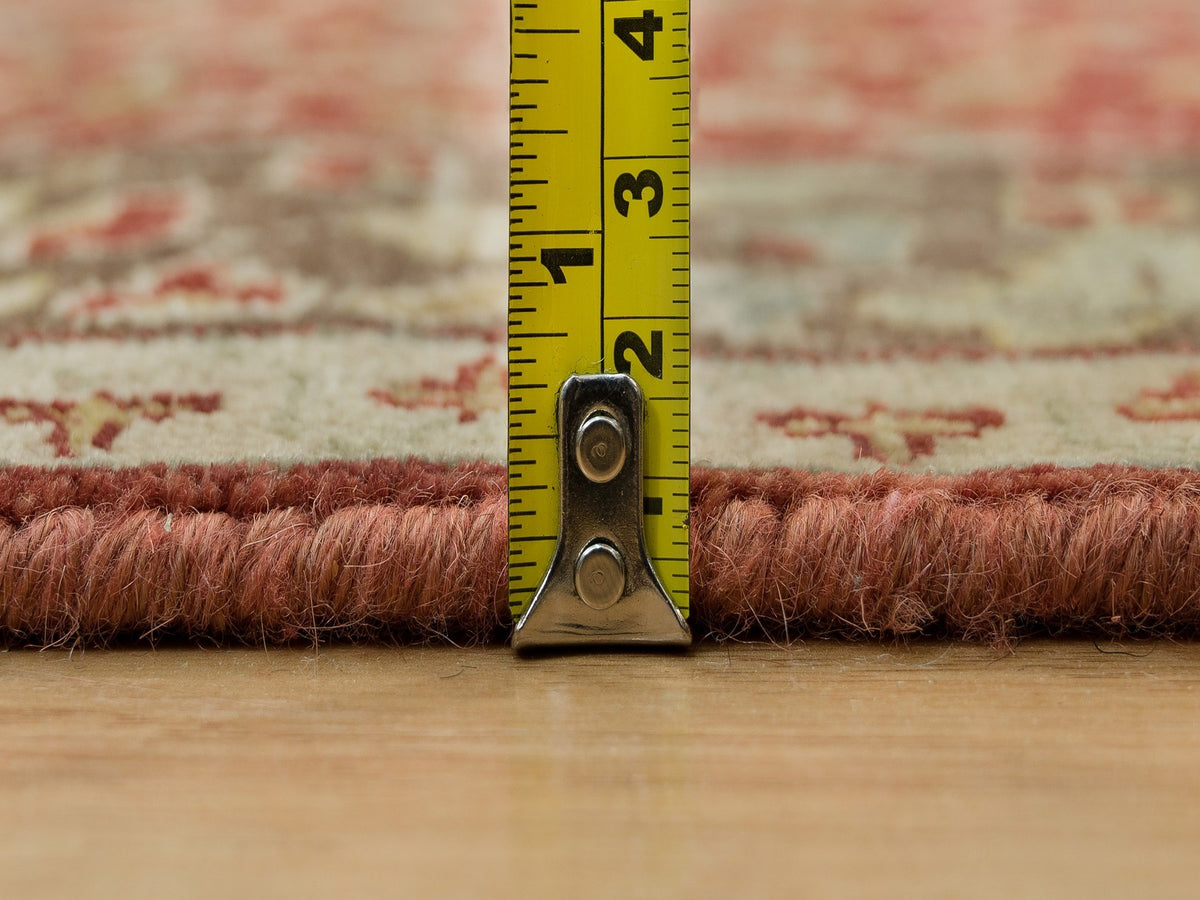 Tabriz Fine Oriental hand-knotted wool runner in Red & Brown, 2'7" x 12'4" — SKU O090282 (view 7)
