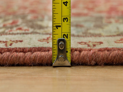 Tabriz Fine Oriental hand-knotted wool runner in Red & Brown, 2'7" x 12'4" — SKU O090282 (view 7)
