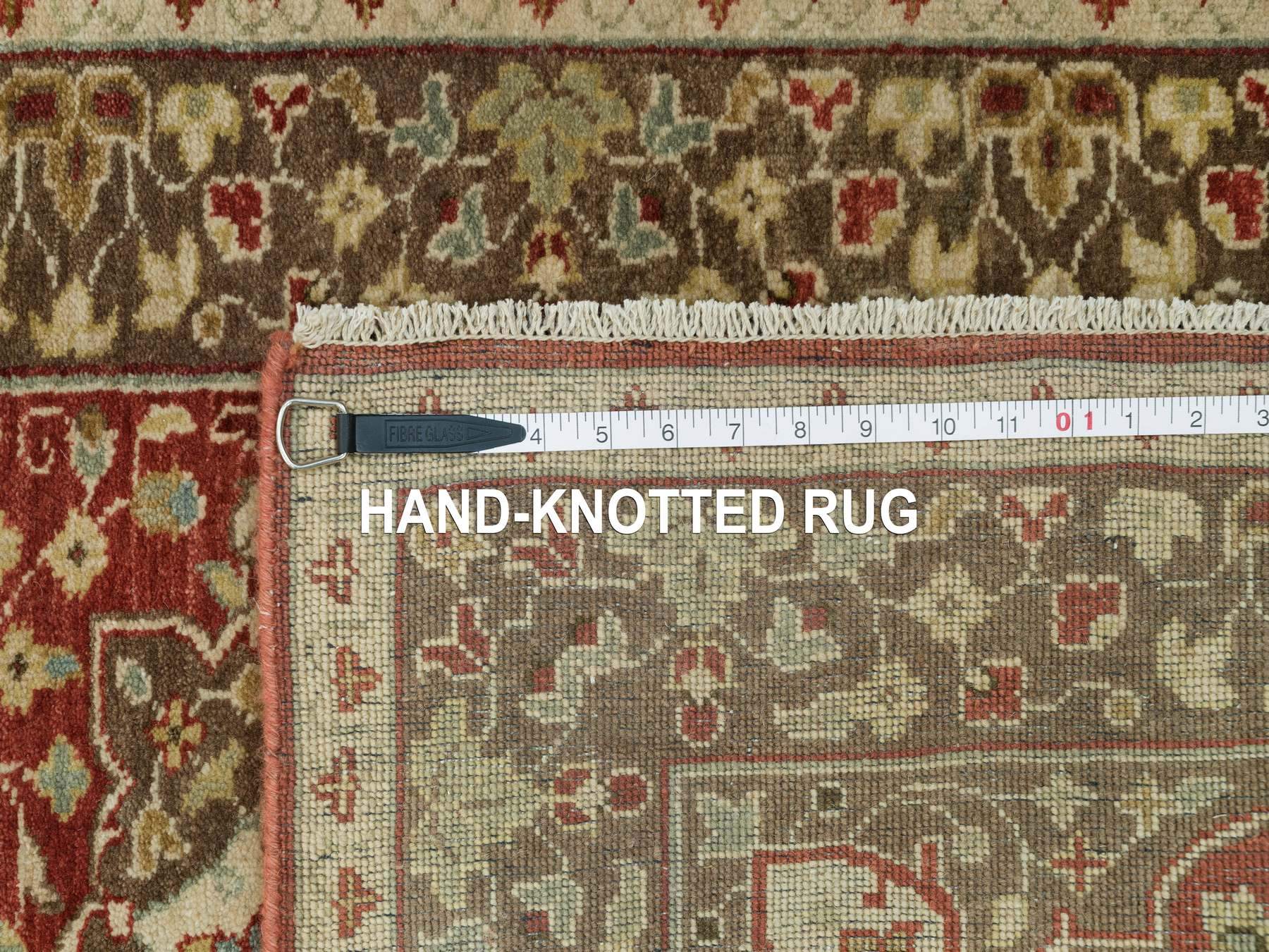 Tabriz Fine Oriental hand-knotted wool runner in Red & Brown, 2'7" x 12'4" — SKU O090282 (view 8)