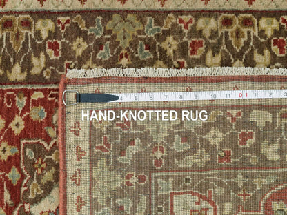 Tabriz Fine Oriental hand-knotted wool runner in Red & Brown, 2'7" x 12'4" — SKU O090282 (view 8)