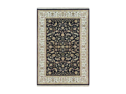Blue 4'10" x 7'2" Fine Oriental Hand knotted Wool Rug - Sku: O090308