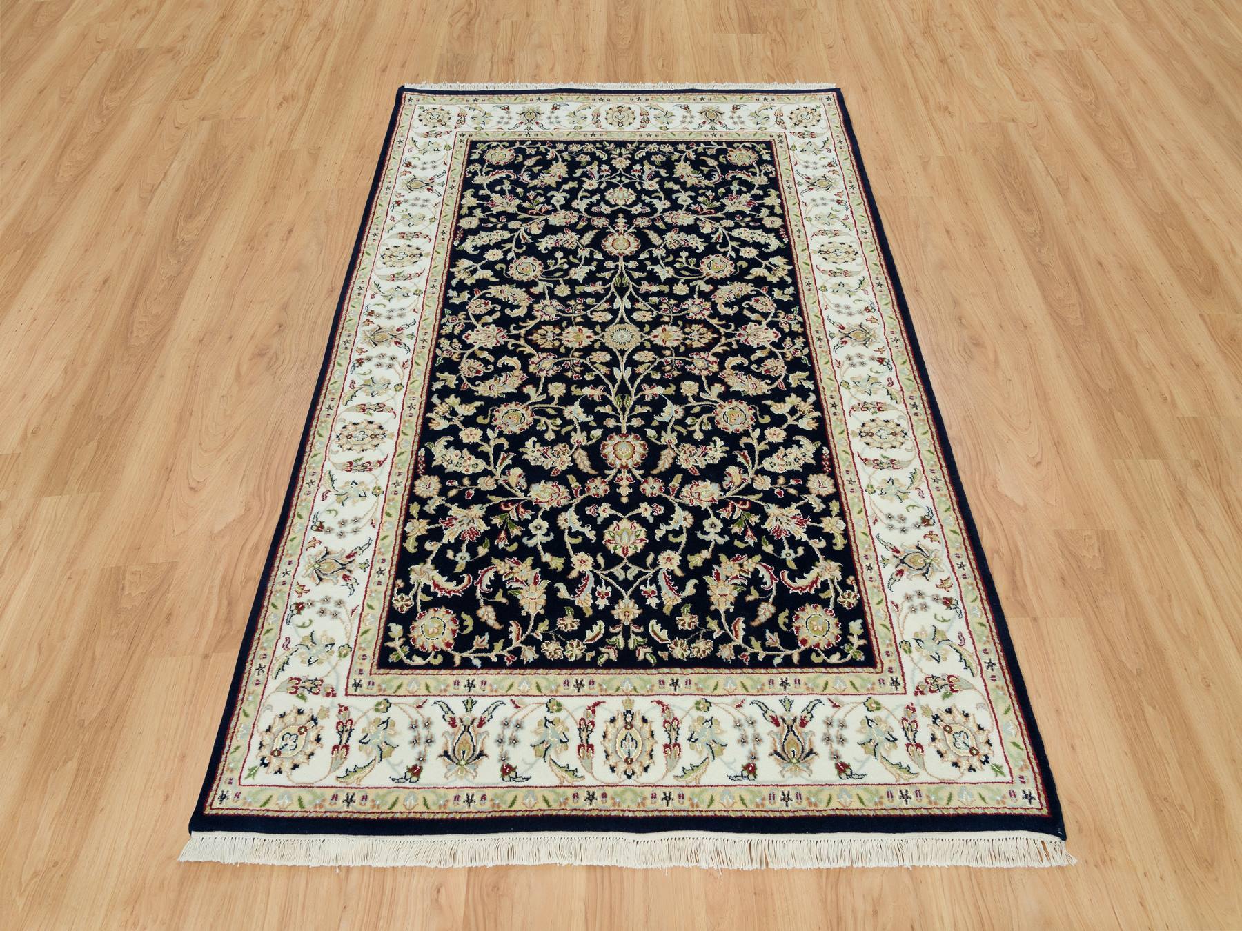 Nain Fine Oriental hand-knotted wool rug in Blue & Ivory, 4'10" x 7'2" — SKU O090308 (view 2)