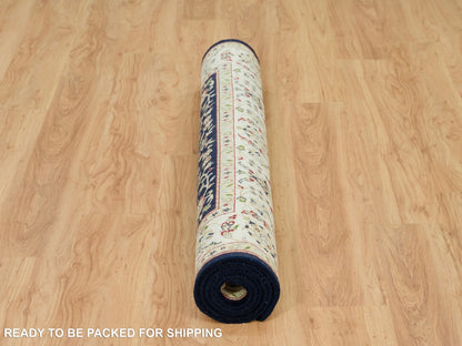 Blue 4'10" x 7'2" Fine Oriental Hand knotted Wool Rug - Sku: O090308