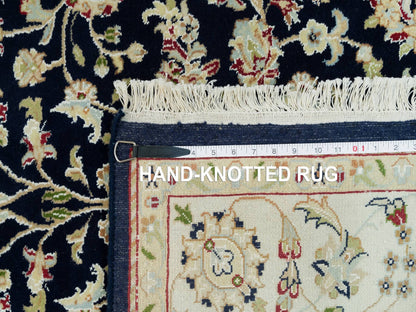 Blue 4'10" x 7'2" Fine Oriental Hand knotted Wool Rug - Sku: O090308