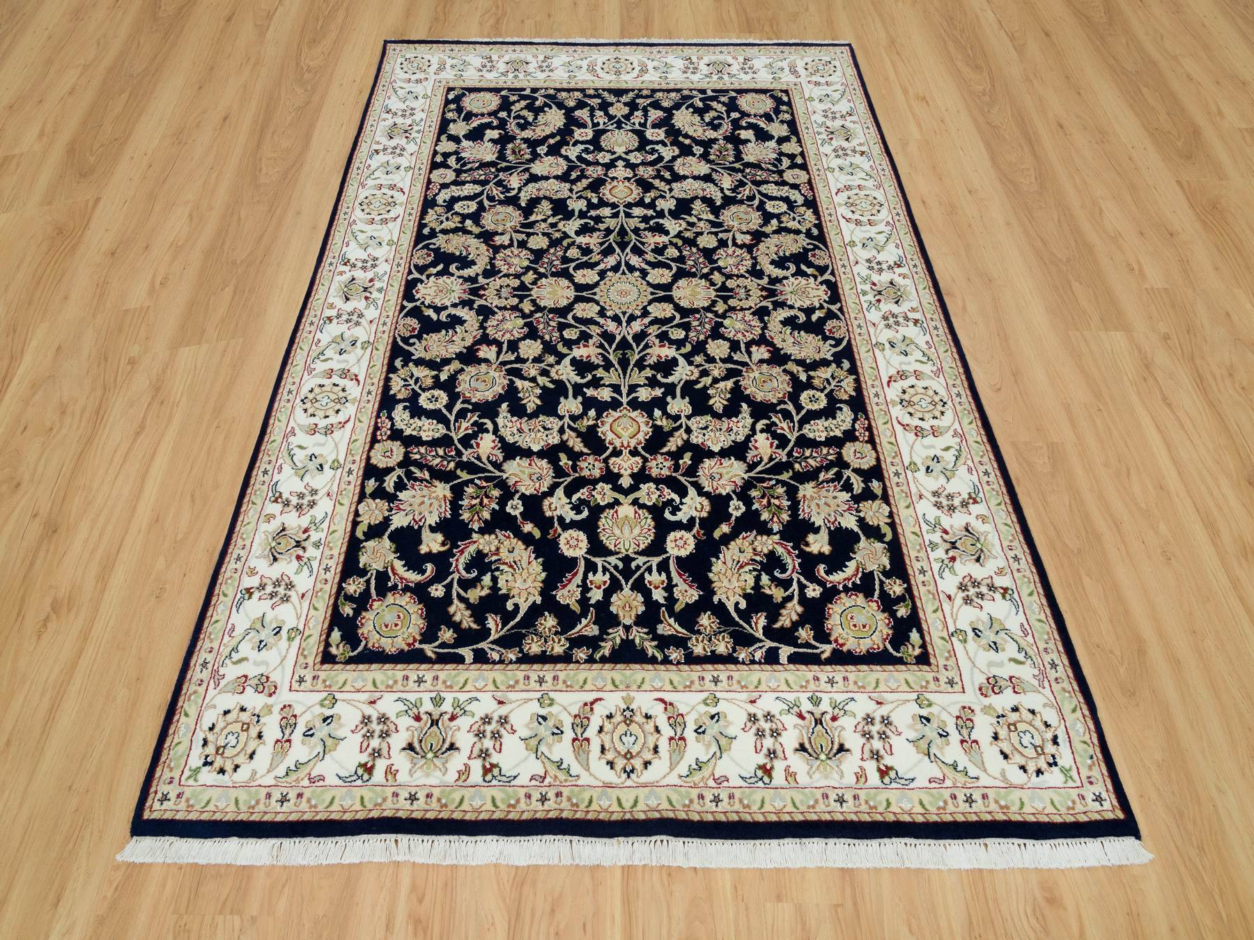 Nain Fine Oriental hand-knotted wool rug in Blue & Ivory, 6'1" x 9'1" — SKU O090311 (view 2)