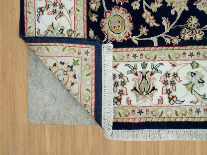 Blue 6'1" x 9'1" Fine Oriental Hand knotted Wool Rug - Sku: O090311