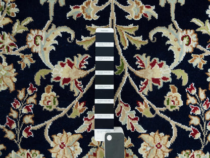 Blue 6'1" x 9'1" Fine Oriental Hand knotted Wool Rug - Sku: O090311