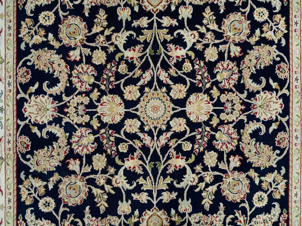Nain Fine Oriental hand-knotted wool rug in Blue & Ivory, 6'1" x 9'1" — SKU O090311 (view 8)