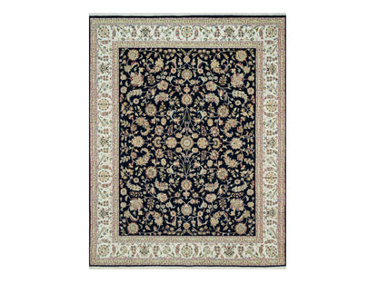 Blue 7'9" x 10'0" Fine Oriental Hand knotted Wool Rug - Sku: O090316