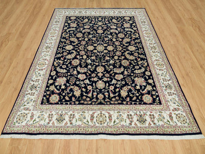 Blue 7'9" x 10'0" Fine Oriental Hand knotted Wool Rug - Sku: O090316