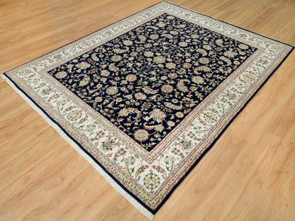 Blue 7'9" x 10'0" Fine Oriental Hand knotted Wool Rug - Sku: O090316