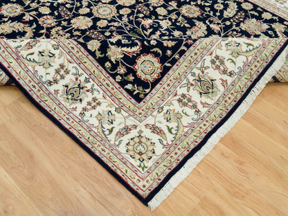 Blue 7'9" x 10'0" Fine Oriental Hand knotted Wool Rug - Sku: O090316