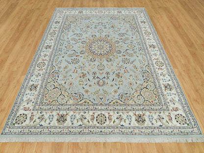 Nain Fine Oriental hand-knotted wool rug in Gray & Ivory, 7'7" x 9'9" — SKU O090319 (view 2)
