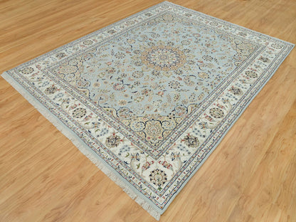 Nain Fine Oriental hand-knotted wool rug in Gray & Ivory, 7'7" x 9'9" — SKU O090319 (view 3)