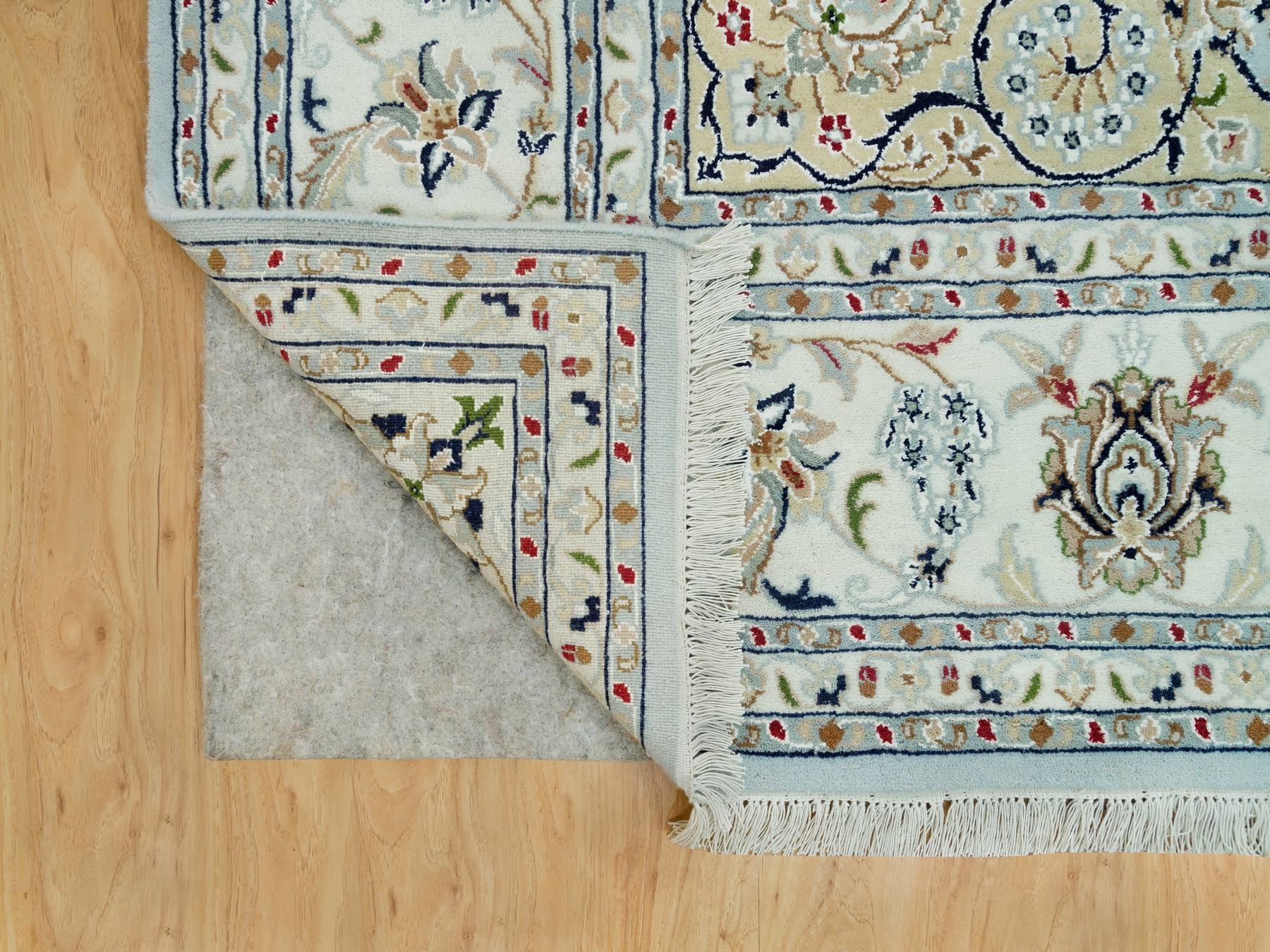 Nain Fine Oriental hand-knotted wool rug in Gray & Ivory, 7'7" x 9'9" — SKU O090319 (view 4)