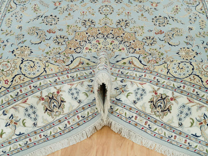Nain Fine Oriental hand-knotted wool rug in Gray & Ivory, 7'7" x 9'9" — SKU O090319 (view 5)