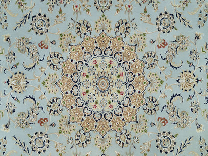 Nain Fine Oriental hand-knotted wool rug in Gray & Ivory, 7'7" x 9'9" — SKU O090319 (view 8)