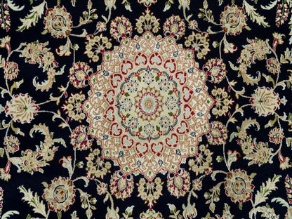 Blue 7'11" x 10'1" Fine Oriental Hand knotted Wool Rug - Sku: O090320
