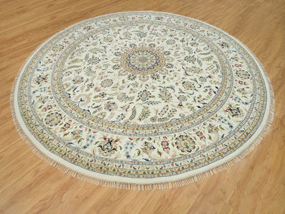 Ivory 12'0" x 12'0" Fine Oriental Hand knotted Wool Rug - Sku: O090329