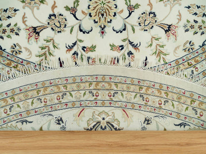 Ivory 12'0" x 12'0" Fine Oriental Hand knotted Wool Rug - Sku: O090329